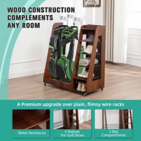 Wooden Golf Bag Organizer
