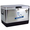 Yakimoto Ice Chest Beverage Beer Cooler Box With Bottle Opener, 51L/54Qt Stainless Steel Portable Insulated Ice Bucket, Sturdy And Leak-proof, For Cam