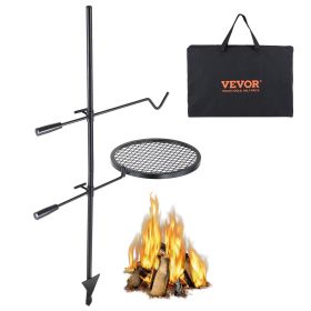 Swivel Campfire Grill, Fire Pit Grill Grate over Fire Pits, Heavy Duty Steel Grill Grates, 360° Adjustable Open Fire Outdoor Cooking Equipment, Portab