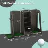 55.5" x 16'' x 37'' Premium Wooden Golf Bag Organizer Stylish Golf Storage Rack Holds 2 Golf Bags, Gray