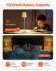 Cordless Table Lamp, 2-Pack, 5200mAh Built-in Rechargeable Battery Desk Lamp, 3 Color Stepless Dimming Up, 3000-6500K Color Temperature, Table Light f