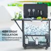 104 Quart Large Capacity Outdoor Cooler Cart, Patio Rolling Ice Chest with Bottle Opener Shelves Wheels, Gray