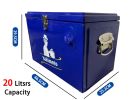Yakimoto 20L Insulated Cooler Box With 4-Day Ice Retention, Portable Ice Chest -Reflex Blue, 35 Can Capacity, Lockable Metal Latches & Ergo Handle For