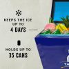 Yakimoto 20L Insulated Cooler Box With 4-Day Ice Retention, Portable Ice Chest -Reflex Blue, 35 Can Capacity, Lockable Metal Latches & Ergo Handle For