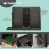 55.5" x 16'' x 37'' Premium Wooden Golf Bag Organizer Stylish Golf Storage Rack Holds 2 Golf Bags, Gray