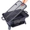 Oval Cast Iron Grill Outdoor, Portable Charcoal Grill and Tabletop Cast Iron Skillet - 100% Cast Iron, Enameled, Durable, Small Charcoal Grill, Campin