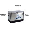 Yakimoto Ice Chest Beverage Beer Cooler Box With Bottle Opener, 51L/54Qt Stainless Steel Portable Insulated Ice Bucket, Sturdy And Leak-proof, For Cam