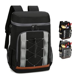 Cooler Backpack 36 Can Leakproof Insulated Cooler Backpack with 25L/6.6Gal for Picnic Camping Beach)king Fishing Travel (Black: Black)