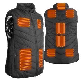 Heated Vest Electric USB Jacket Men Women Heating Coat Thermal Body Warmer Wear with 3 Temperature Levels (Black: 2XL)