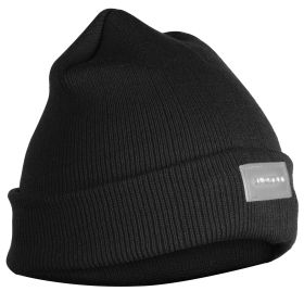 Unisex 5 LED Knitted Beanie Winter Warm Hat Camping Jogging Running Cap Headlamp (Black: Black)
