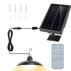 Solar Shed Lights Dimmable Timing Auto Off Sensor Hanging Lamp IP65 Waterproof Remote Control Pendant Light For Garden Patio Balcony with 9.84FT Wire (Black: Single_Warm)