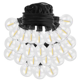 25FT Decorative Globe String Lights Outdoor Indoor 25Pcs Bulb Light Strings Fairy String Lamps for Garden Lawn Patio Cafe Party (Black: 25FT_UK)