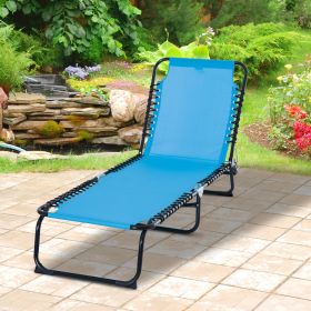 Foldable Chaise Lounge (Black: Light Blue-750x150x610 mm)