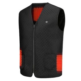Heat Jacket Vest 3 Heating Gear Adjustable USB Heated Vest Warm Heat Coat Vest w/ 5 Heating Zones For Men Women Winter Outdoor Activity (Black: 2XL)
