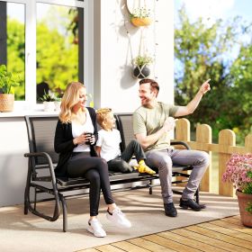 3-Person Outdoor Patio Glider Bench (Black: Black-1440x550x180 mm)