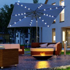 9' x 7' Solar Umbrella (Black: Dark Blue-1840x155x160 mm)