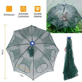 Foldable Fishing Bait Net Trap Crab Net Shrimp Fish Cast Dip Cage (Black: Green)