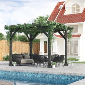 12' x 10' Patio Pergola (Black: Black-2380x370x325 mm)