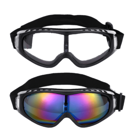 2 Pack Snow Sports Skiing Goggles Snowboard Skate Glasses Motorcycle Riding Goggles Sungless (Black: 2PCS)