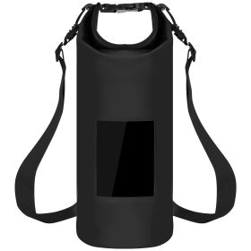 Floating Waterproof Dry Bag Floating Dry Sacks with Observable Window 5L Roll Top Lightweight Dry Storage Bag for Kayaking Rafting Boating Swimming Ca (Black: 5L_Black)