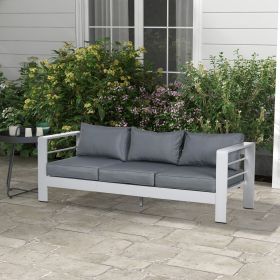 Patio Furniture with Cushions (Black: Gray-990x720x420 mm)