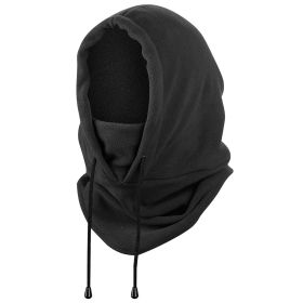 Polar Fleece Ski Mask Winter Thermal Balaclava Hat Windproof Warm Face Cover For Men Women Skiing Riding Snowboarding (Black: Black)