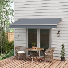 10' x 8' Retractable Awning (Black: Dark Gray-1580x280x190 mm)