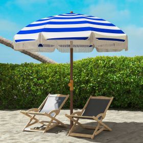 6.2' Beach Umbrella for Travel (Black: Blue-1260x120x110 mm)