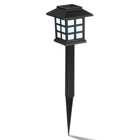 4Pcs Solar Pathway Lights Outdoor Garden Solar Lights Waterproof Landscape Solar Lawn Lamps For Yard Driveway Walkway Patio (Black: Cold)