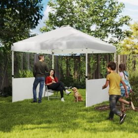 10' x 10' Pop Up Canopy Tent with 2 Half Sidewalls (Black: White-1190x225x225 mm)