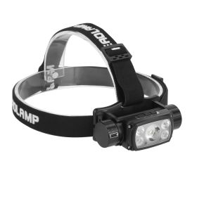 Rechargeable Motion Sensor Headlamp 9 Light Modes Hand Wave Headlight Phone Charging Torch Flashlight for Fishing Running Camping Hiking (Color: Black, size: One size)