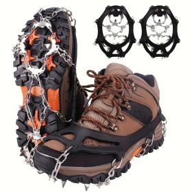 Shoe Ice Claws, Traction Shoe Nails, Ice and Snow Grip Straps with 19 Stainless Steel Nails, Shoe Claws Anti-Slip Boot Nails, Suitable for Walking (Model: M)