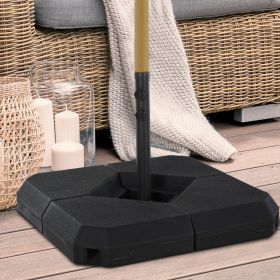 Umbrella Stand Fitting 2" Poles and Base with 4 Fillable Weights (Black: Black-830x265x510 mm)