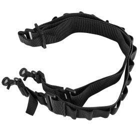 Tactical Shotgun Sling 2 Point Gun Sling Adjustable Shoulder Strap Rifle Shotgun Belts w/ 15-Shell Holders (Black: Black)