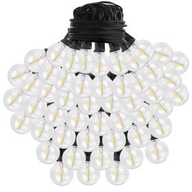 50FT Decorative Globe String Lights Outdoor Indoor 25Pcs Bulb Light Strings Fairy String Lamps for Garden Lawn Patio Cafe Party (Black: 50FT_UK)