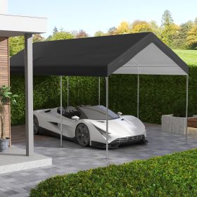 20' x 10' Carport Replacement Canopy for Model 84C-207WT or 84C-386V00WT with Ball Bungee Cords (Black: Dark Gray-600x300x140 mm)