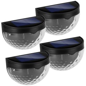 4Pcs Solar Fence Lights Outdoor Dusk To Dawn Sensor Decorative Deck Lamps IP65 Waterproof Wall Mount Gutter Lamps 6 LED Beads Per Light (Black: Warm)