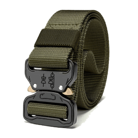 acMens Tactical Belt Riggers Style with Buckle - XG-TB1 (Color: Army Green)