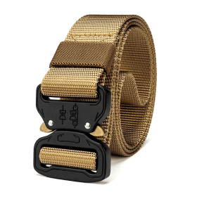 acMens Tactical Belt Riggers Style with Buckle - XG-TB1 (Color: Khaki)